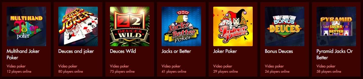 Play video poker at the Spartan Slots betting site!